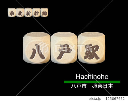 切り抜き用文字ブロック:八戸駅 切り抜き用文字ブロック:八戸駅 123867632