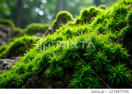 fern leaves in the forest 123867780