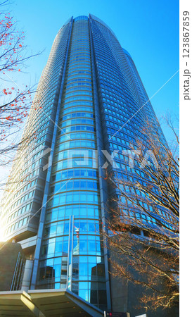 六本木ヒルズ森タワーと青空の風景 123867859