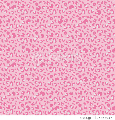 Abstract camouflage seamless pattern. Bold color leopard or ocelot print allover background. Jaguar fur continuous vector hand drawn ornament. Surface pattern design monochrome animalistic motif 123867937