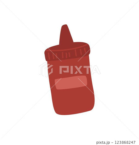 tomato ketchup in plastic or glass bottle 123868247