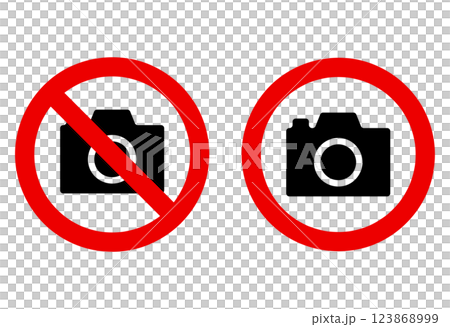 No photography allowed Simple mark Caution 123868999