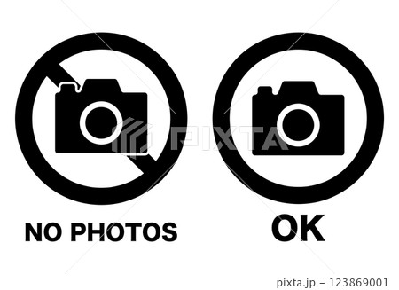 撮影禁止　マーク　外国人向け　モノクロ 123869001