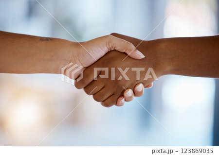 Diversity, handshake and business partnership in office in collaboration, deal or onboarding. Meeting, welcome and team shaking hands for support, agreement or congratulations in corporate workplace. Diversity, handshake and business partnership in office in collaboration, deal or onboarding. Meeting, welcome and team shaking hands for support, agreement or congratulations in corporate workplace. 123869035