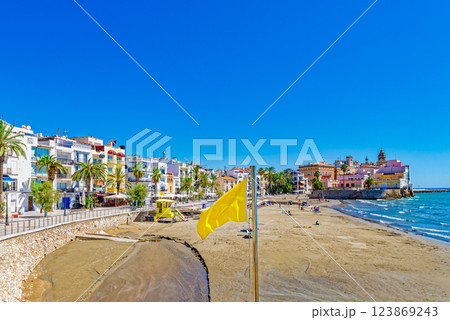 Seafront of Sitges,a beautiful town near Barcelona. Seafront of Sitges,a beautiful town near Barcelona. 123869243