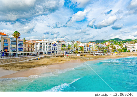 Seafront of Sitges,a beautiful town near Barcelona. Seafront of Sitges,a beautiful town near Barcelona. 123869246