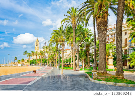 Seafront of Sitges,a beautiful town near Barcelona. 123869248