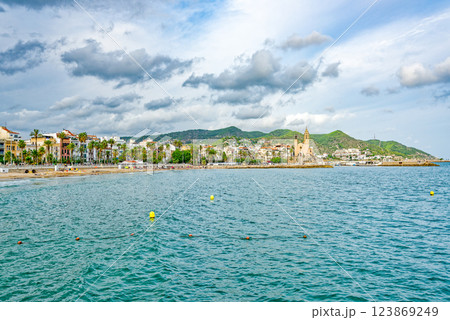 Seafront of Sitges,a beautiful town near Barcelona. 123869249