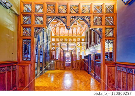 Barcelona. Inside Palace of Guell (Palau Guell) Gothic Quarter. Barcelona. Inside Palace of Guell (Palau Guell) Gothic Quarter. 123869257