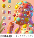 Surreal Candy Overload Vibrant Psychedelic Art 123869489