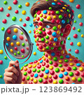 Surreal Candy Overload Vibrant Psychedelic Art 123869492