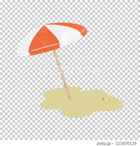 水彩のパラソルのイラスト 123870129