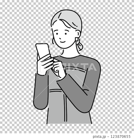 携帯を操作する女性 123870655