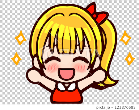 Cute ponytail chibi character doodle style illustration material 4 Cute ponytail chibi character doodle style illustration material 4 123870685