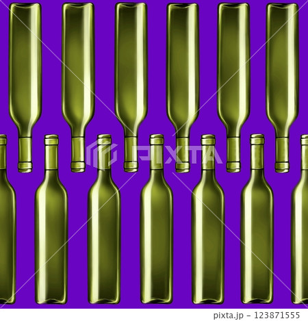 Wine bottles seamless pattern. Hand drawn endless background for bars and restaurants. 123871555