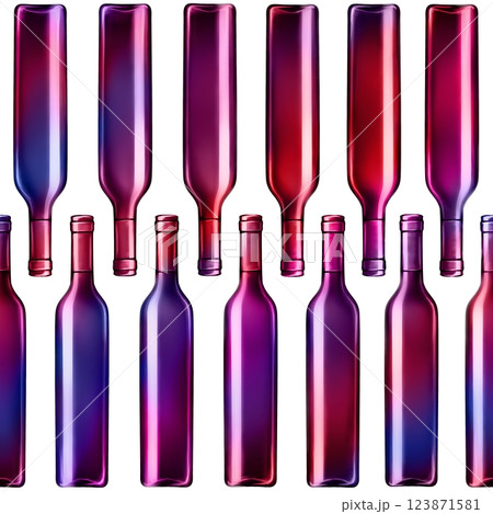 Wine bottles seamless pattern. Hand drawn endless background for bars and restaurants. 123871581
