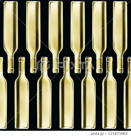 Wine bottles seamless pattern. Hand drawn endless background for bars and restaurants. 123871665