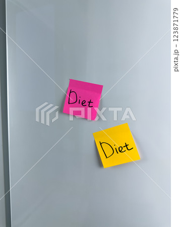 Vertical photo with diet concept and simple design on white background 123871779