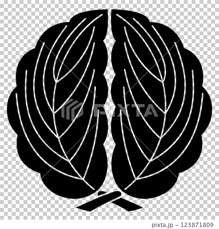 蜂須賀小六の家紋です。抱き柏といいます。 123871809