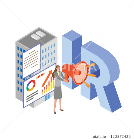 企業のIR活動をする女性担当者 123872420