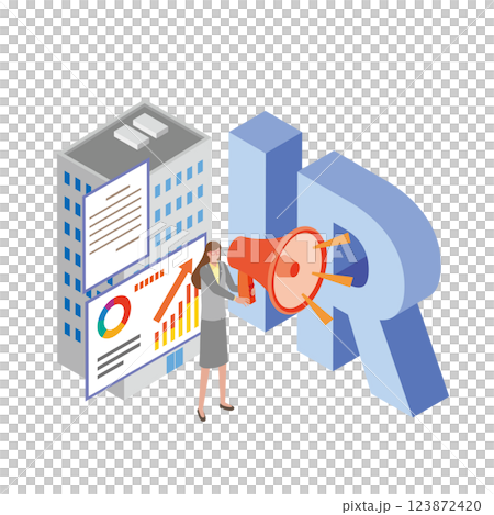 A female person in charge of corporate investor relations activities 123872420