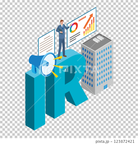 企業のIR活動をする男性担当者 企業のIR活動をする男性担当者 123872421