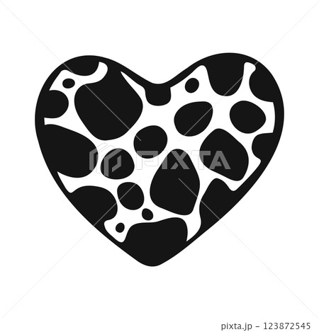 Trendy y2k heart icon with hand drawn blobs inside. Doodle love symbol isolated on background Trendy y2k heart icon with hand drawn blobs inside. Doodle love symbol isolated on background 123872545