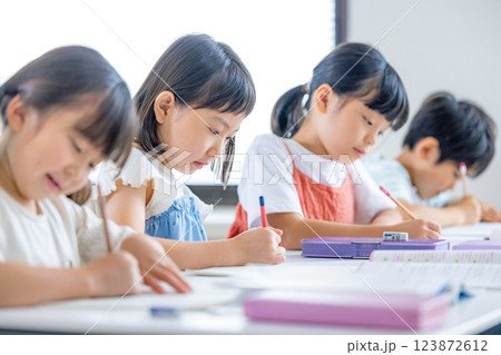 勉強をする子どもたち 勉強をする子どもたち 123872612