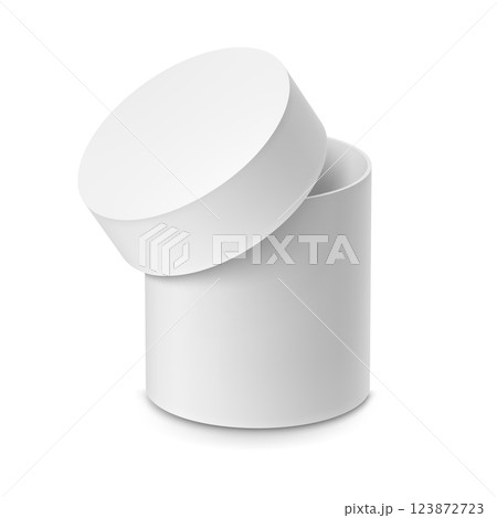 Round cardboard box with cap mockup 123872723