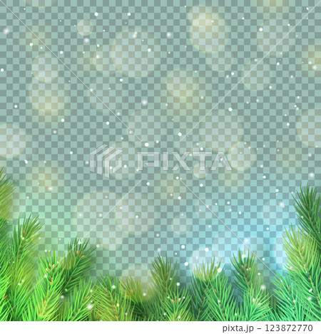 Magic wintry background with christmas tree 123872770