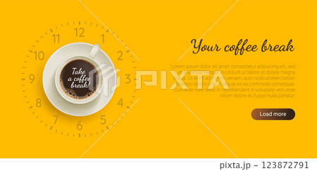 Your coffee break landing page template Your coffee break landing page template 123872791