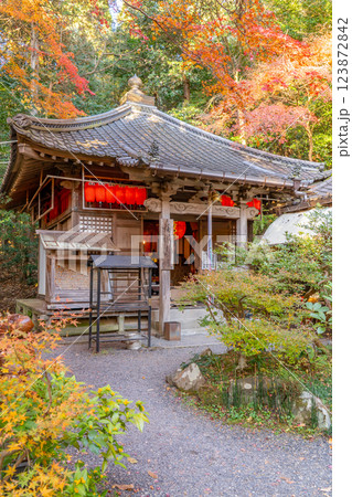 京都市左京区修学院　赤山禅院（せきざんぜんいん）延暦寺別院（方除けの神）　紅葉と福禄寿堂（都七福神） 123872842