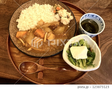 ヴィーガンメニューのカレー 123873123