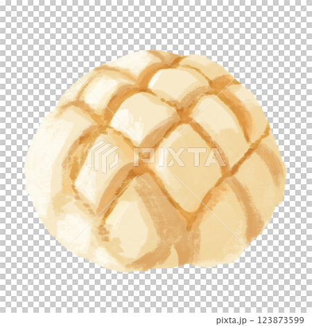 Watercolor melon bread 123873599