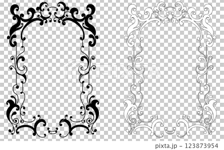 Monochrome hand drawn decorative borders set. Monochrome hand drawn decorative borders set. 123873954
