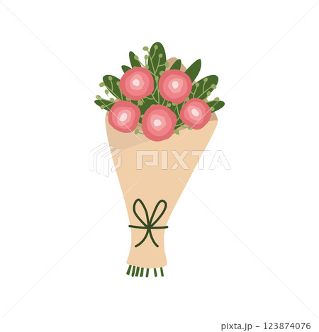 Bouquet of flowers. Hand drawn summer flowers. Bouquet of flowers. Hand drawn summer flowers. 123874076