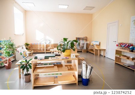 Montessori classroom interior 123874252