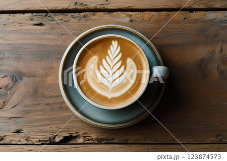 美味しいカフェラテ 123874573