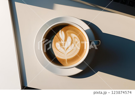 美味しいカフェラテ 美味しいカフェラテ 123874574