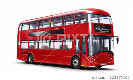 A red doubledecker bus isolated 123875163
