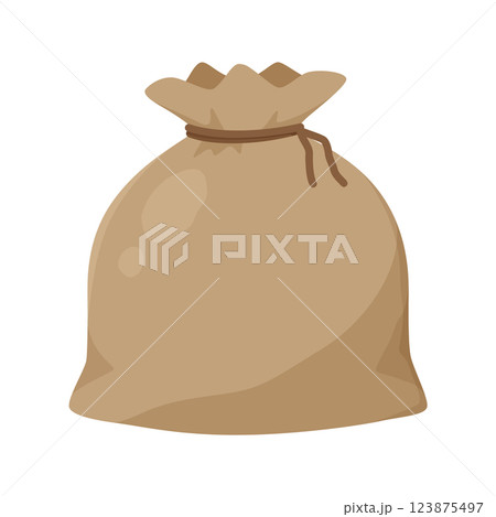 かわいい麻袋のイラスト 123875497