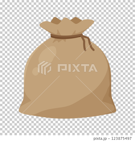 Cute burlap bag illustration 123875497