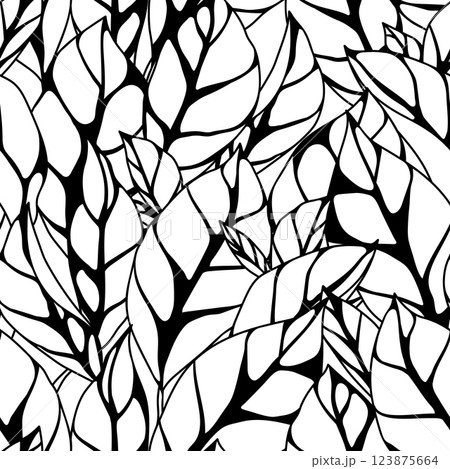 Pattern with leaves. Spring or summer stylized foliage. Pattern with leaves. Spring or summer stylized foliage. 123875664
