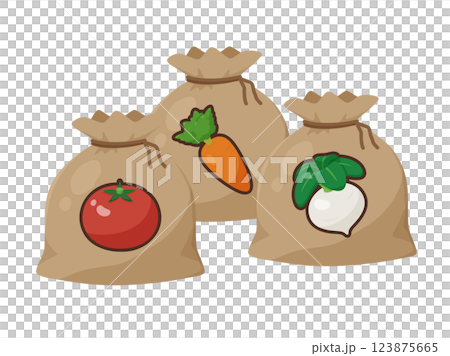 Illustration of a bag full of vegetable seeds Illustration of a bag full of vegetable seeds 123875665