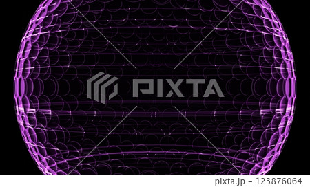 Purple hologram golf ball on black background. Bri Purple hologram golf ball on black background. Bri 123876064