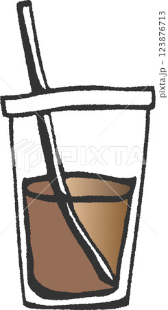 アイスコーヒー・アイスドリンクのテイクアウトカップのイラスト素材 アイスコーヒー・アイスドリンクのテイクアウトカップのイラスト素材 123876713