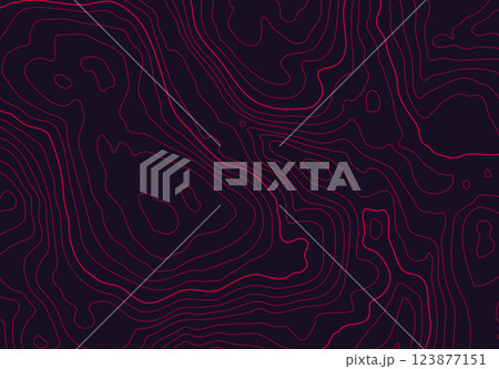 Topographic map background with altitude lines. Abstract terrain topography with elevation levels of the relief 123877151