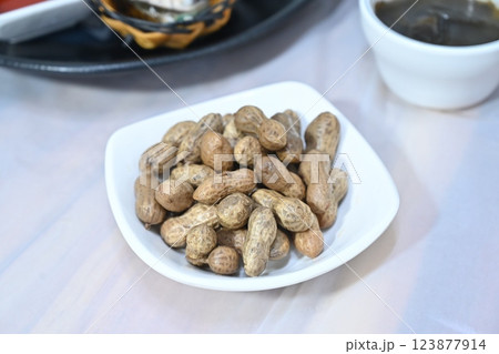 boiled peanuts on a plate boiled peanuts on a plate 123877914