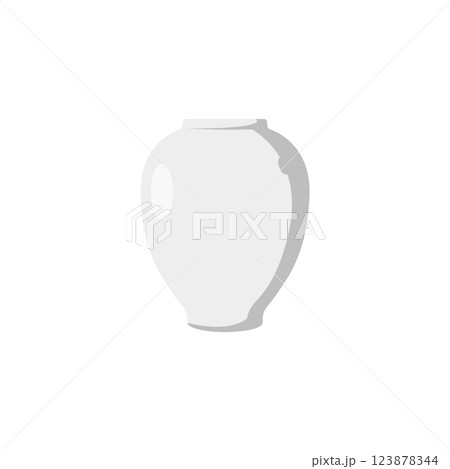 Ceramic Vase Flat Illustration. Clean Icon Design Element on Isolated White Background 123878344