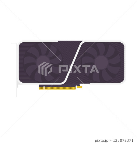 VGA Graphic Card Flat Illustration. Clean Icon Design Element on Isolated White Background 123878371